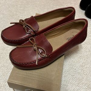 Brand new never worn red Clark loafers